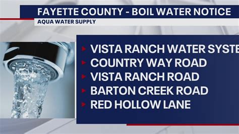 Boil water notice issued for Vista Ranch Water System